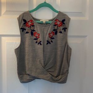 Embroidered Crop Tank